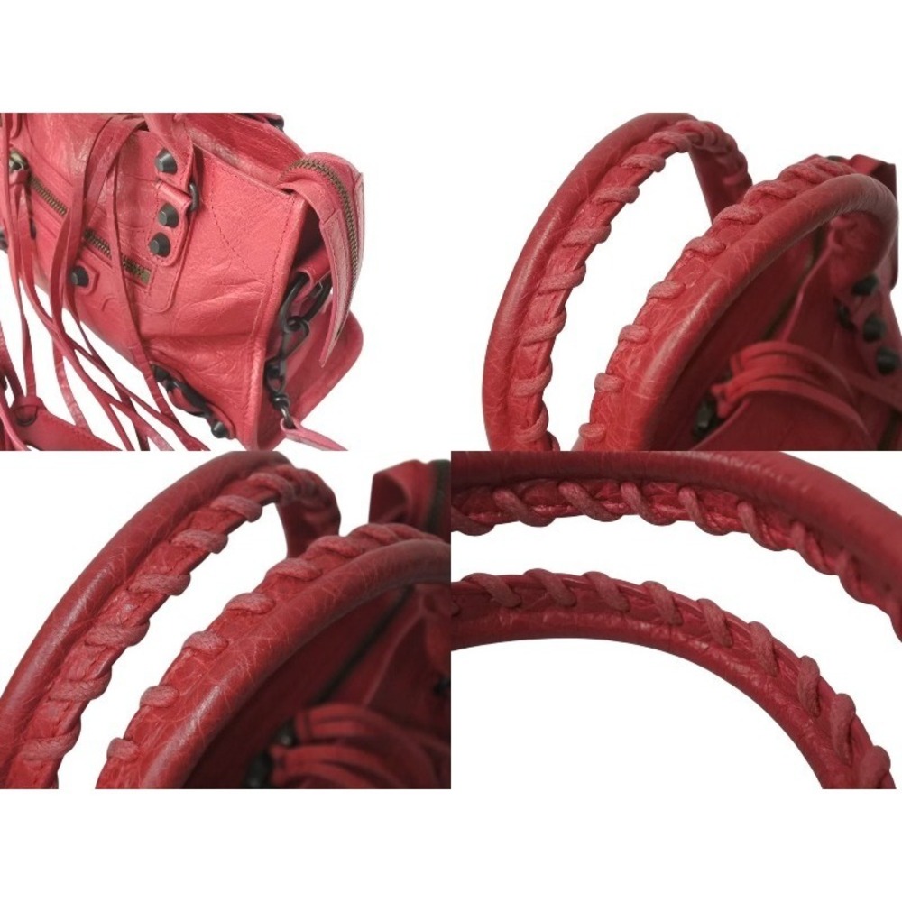 BALENCIAGA Classic City Handbag Red Leather Shoulder Bag - Picture 3 of 9